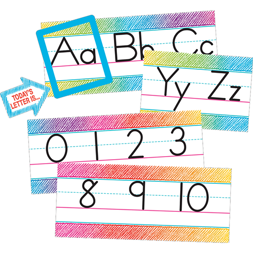 Colorful Scribble Alphabet Line Bulletin Board Set - KidDu Toys & Crafts